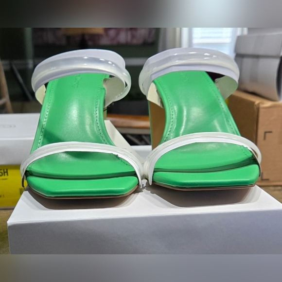 The Drop Avery Square Toe TWO Strap High Heeled Sandal #777-779 - Picture 4 of 14